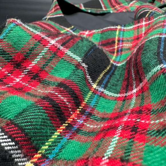 Vintage Sleeveless Dress Karen Scott Plaid Button Front Small 1980s Red Green - Picture 6 of 7